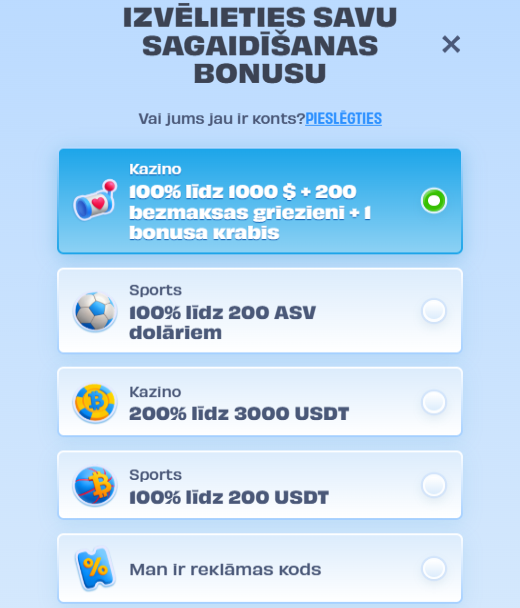 Reģistrācijas bonuss OnlySpins jaunajiem spēlētājiem